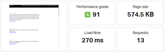 Rocket.net hız testi sonuçları